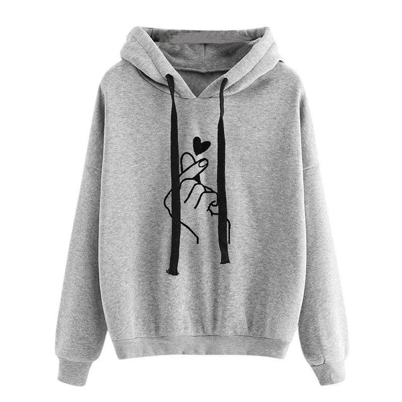 Finger Heart Fleece Hoodie — Unisex | Multiple Colors