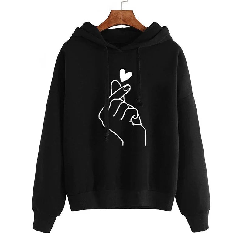 Finger Heart Fleece Hoodie — Unisex | Multiple Colors