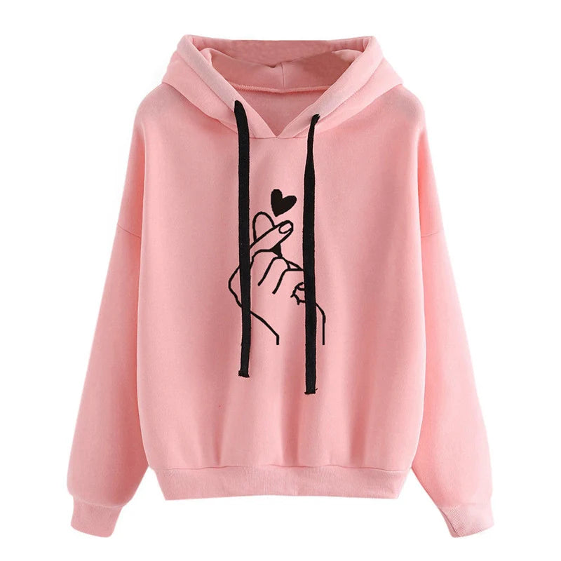 Finger Heart Fleece Hoodie — Unisex | Multiple Colors